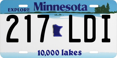 MN license plate 217LDI