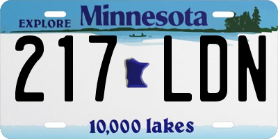 MN license plate 217LDN