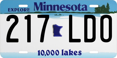 MN license plate 217LDO