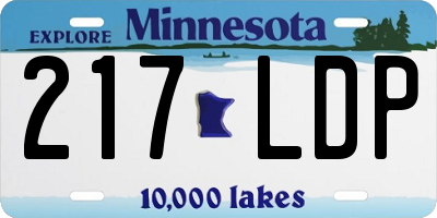 MN license plate 217LDP
