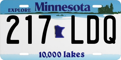 MN license plate 217LDQ