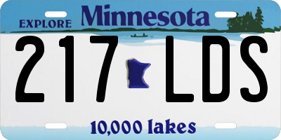 MN license plate 217LDS