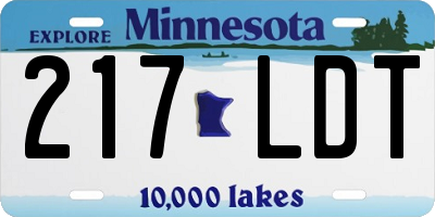 MN license plate 217LDT
