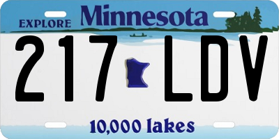 MN license plate 217LDV