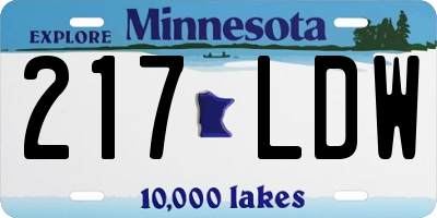 MN license plate 217LDW
