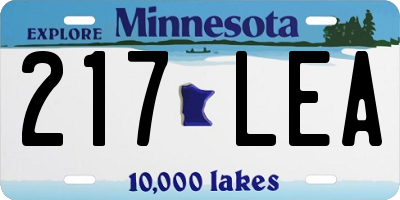 MN license plate 217LEA