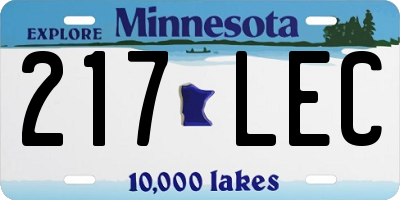 MN license plate 217LEC