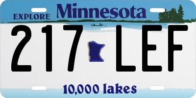 MN license plate 217LEF