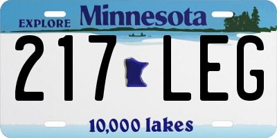 MN license plate 217LEG