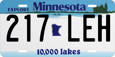 MN license plate 217LEH