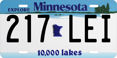 MN license plate 217LEI