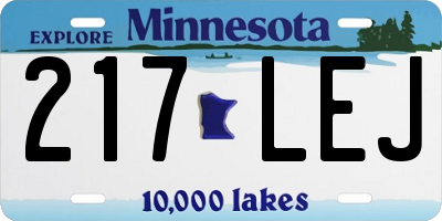 MN license plate 217LEJ