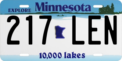 MN license plate 217LEN