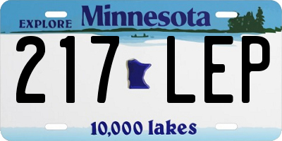 MN license plate 217LEP