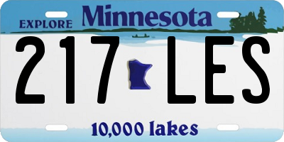 MN license plate 217LES