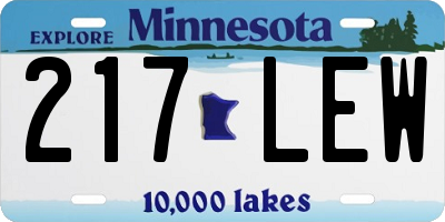 MN license plate 217LEW