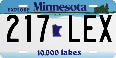 MN license plate 217LEX