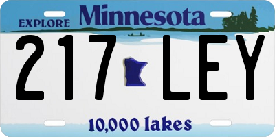MN license plate 217LEY