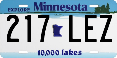 MN license plate 217LEZ