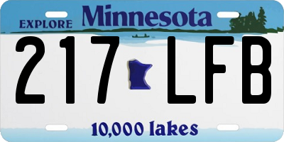 MN license plate 217LFB