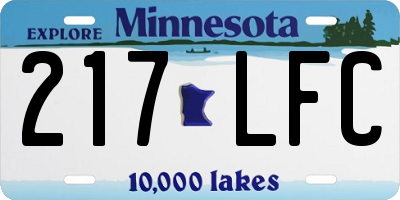 MN license plate 217LFC