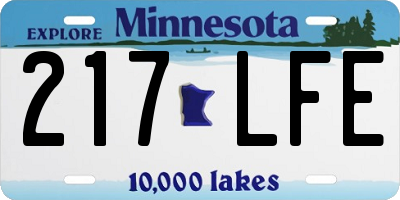 MN license plate 217LFE