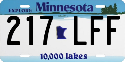 MN license plate 217LFF