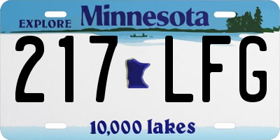MN license plate 217LFG