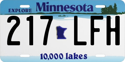 MN license plate 217LFH