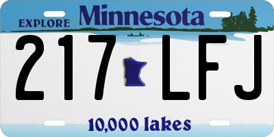 MN license plate 217LFJ