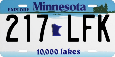 MN license plate 217LFK