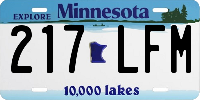 MN license plate 217LFM