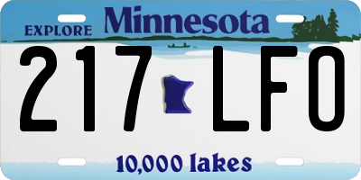 MN license plate 217LFO