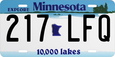 MN license plate 217LFQ