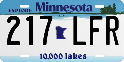 MN license plate 217LFR
