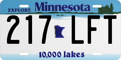 MN license plate 217LFT