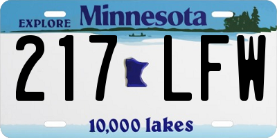 MN license plate 217LFW