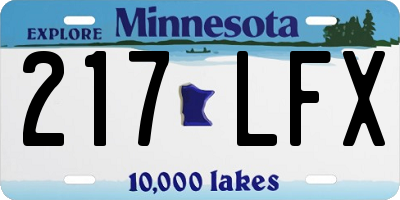 MN license plate 217LFX