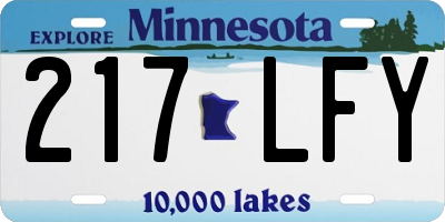 MN license plate 217LFY