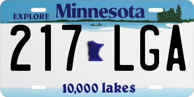 MN license plate 217LGA