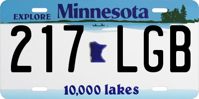 MN license plate 217LGB