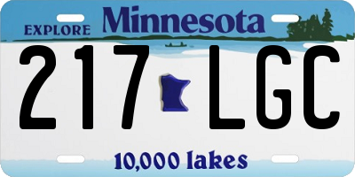 MN license plate 217LGC