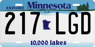MN license plate 217LGD