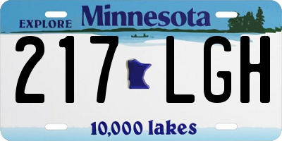MN license plate 217LGH