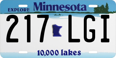 MN license plate 217LGI