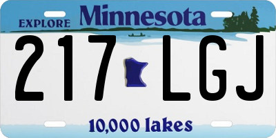MN license plate 217LGJ
