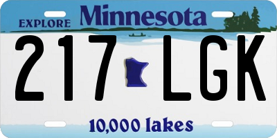 MN license plate 217LGK