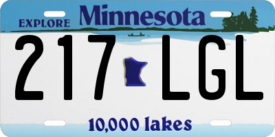 MN license plate 217LGL