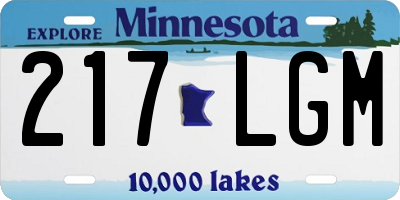 MN license plate 217LGM