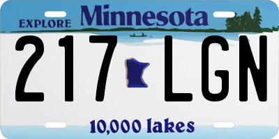 MN license plate 217LGN